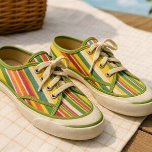 Tommy Girl by Tommy Hilfiger Canvas Sneaker Slides Striped Lace Up Size 10 M